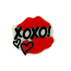 Silicone Focal Beads Valentine XoXo Lips with Text 20pcs