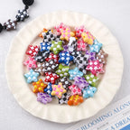 Waffle Pattern Star Acrylic Beads 19mm Colorful Mixed 20pcs 2