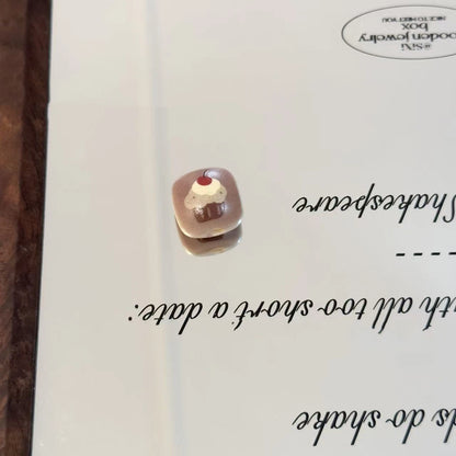 Square Acrylic Beads 16mm Hello KT Bun Creamy Dessert Motifs 10pcs 7