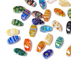 Millefiori Irregular Shaped Glass Beads 17mm Vivid Floral Pattern 10pcs 2