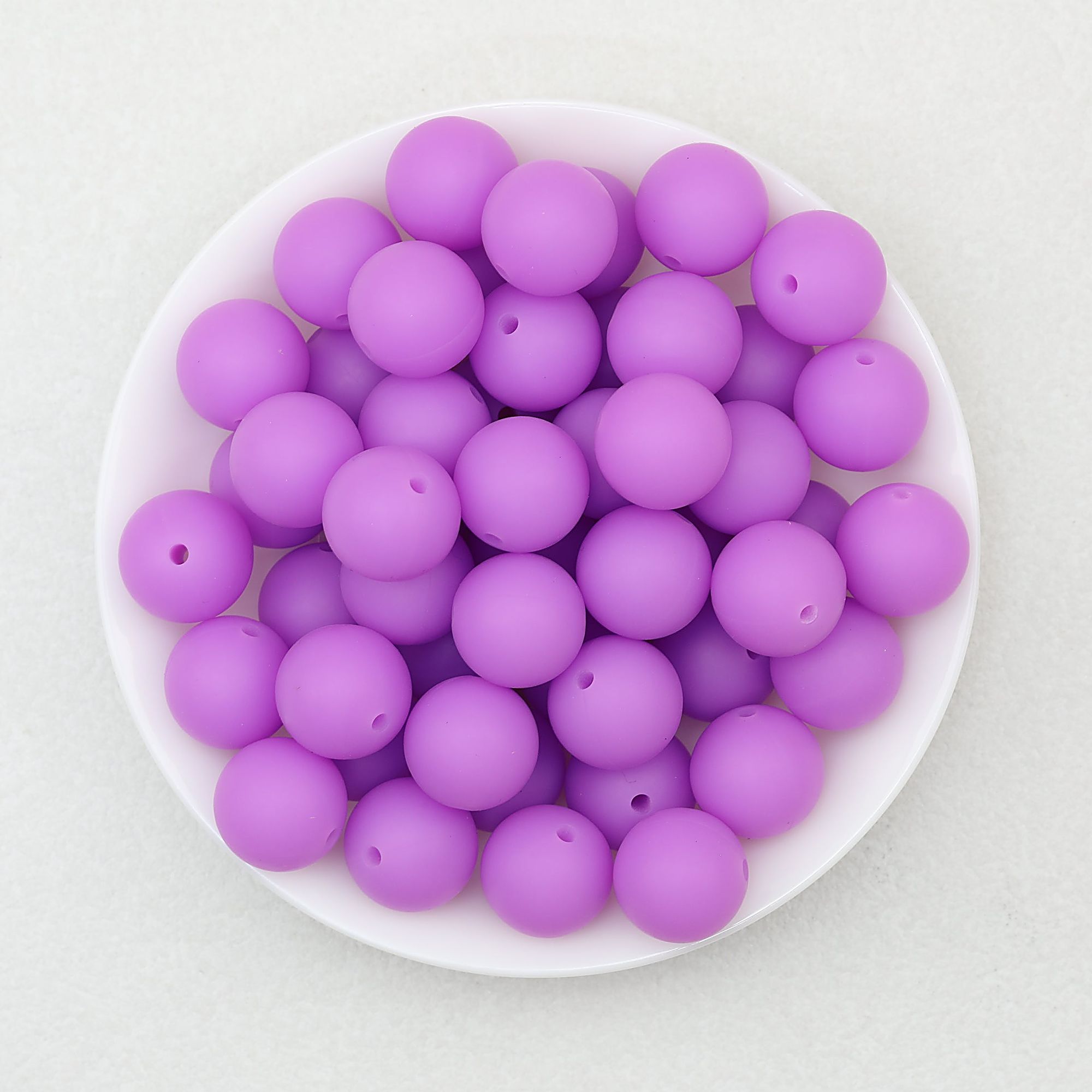 Glow in the Dark 15mm Round Silicone Beads 50pcs - 14 Purple to Blue