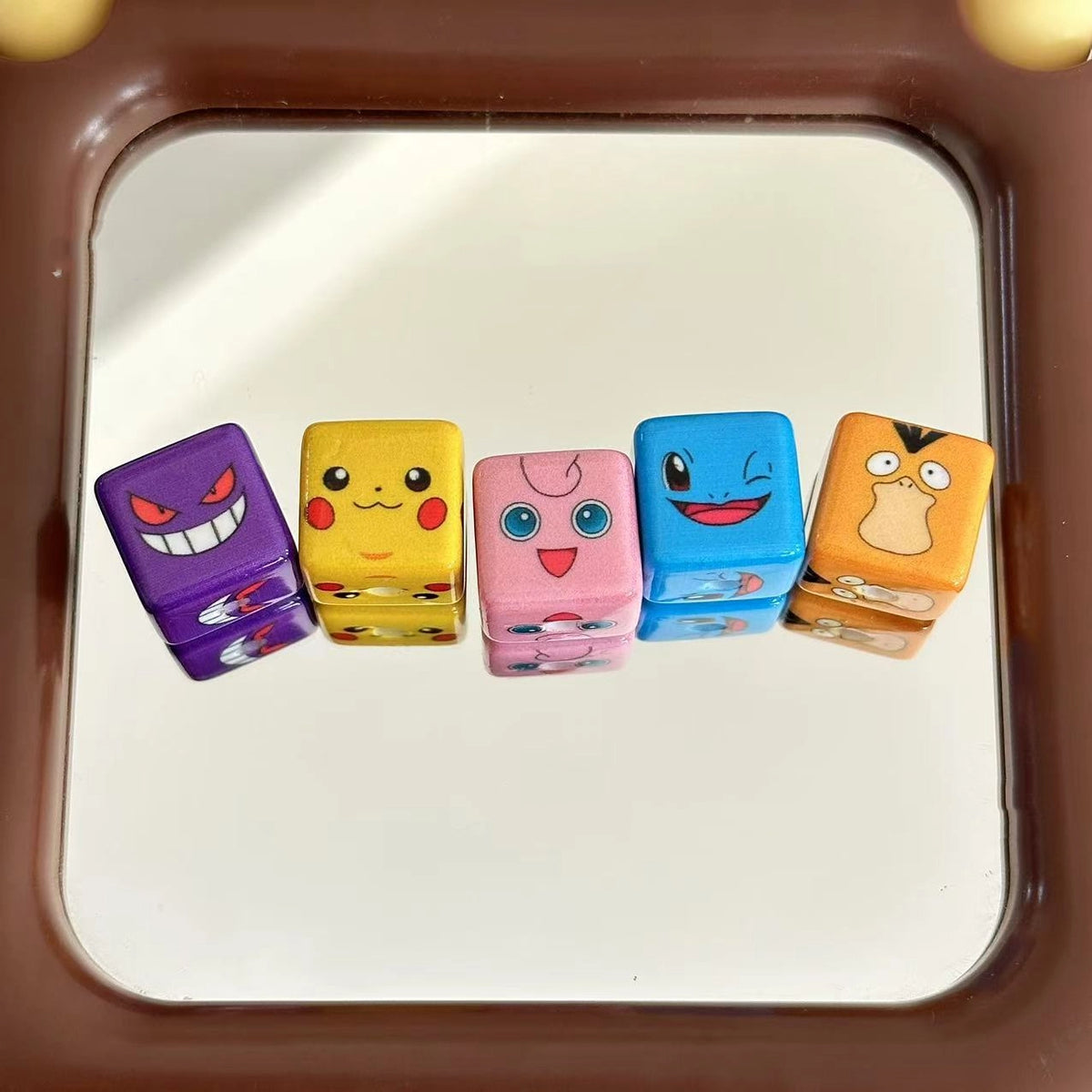 Square Acrylic Beads 15mm Pokema Character Printed 10pcs