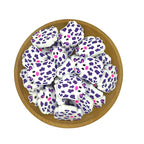 Silicone Focal Beads Halloween Cow Ghost White Purple Spots 20pcs 2