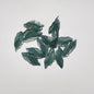 Czech Glass Beads Seaweed Leaf 14x37mm Translucent Green Blue Jasper 100pcs 13