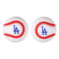 Silicone 3D Focal Beads Baseball Team Bright Red Stitches Team Initials 20pcs 10