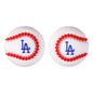Silicone 3D Focal Beads Baseball Team Bright Red Stitches Team Initials 20pcs 10