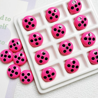 Palette Flat Acrylic Beads 16mm Glossy Raised Dot Design 10pcs 11