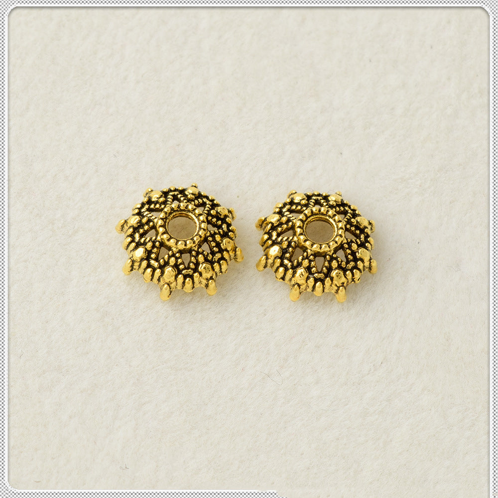 Alloy Sunflower Bead Caps 9mm 11mm 13mm Hollow Tibetan Style 200pcs 3