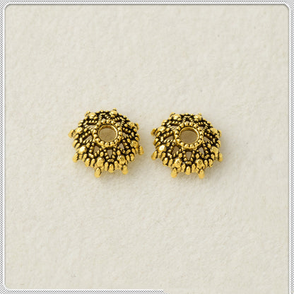 Alloy Sunflower Bead Caps 9mm 11mm 13mm Hollow Tibetan Style 200pcs 3
