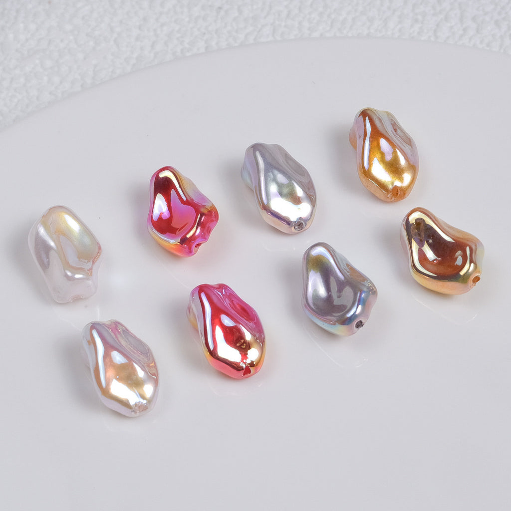 Baroque Irregular Stones Acrylic Beads 13x9mm Iridescent Mixed 20pcs 2