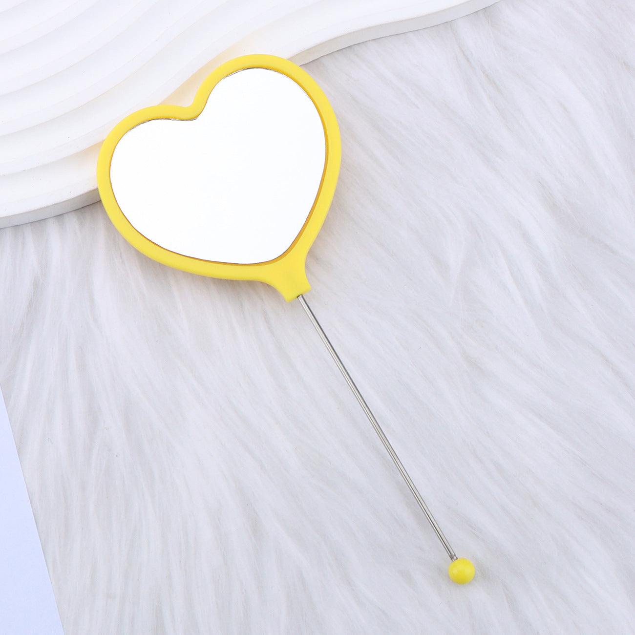 Beadable Plastic Mirrors Handheld Heart-shaped
