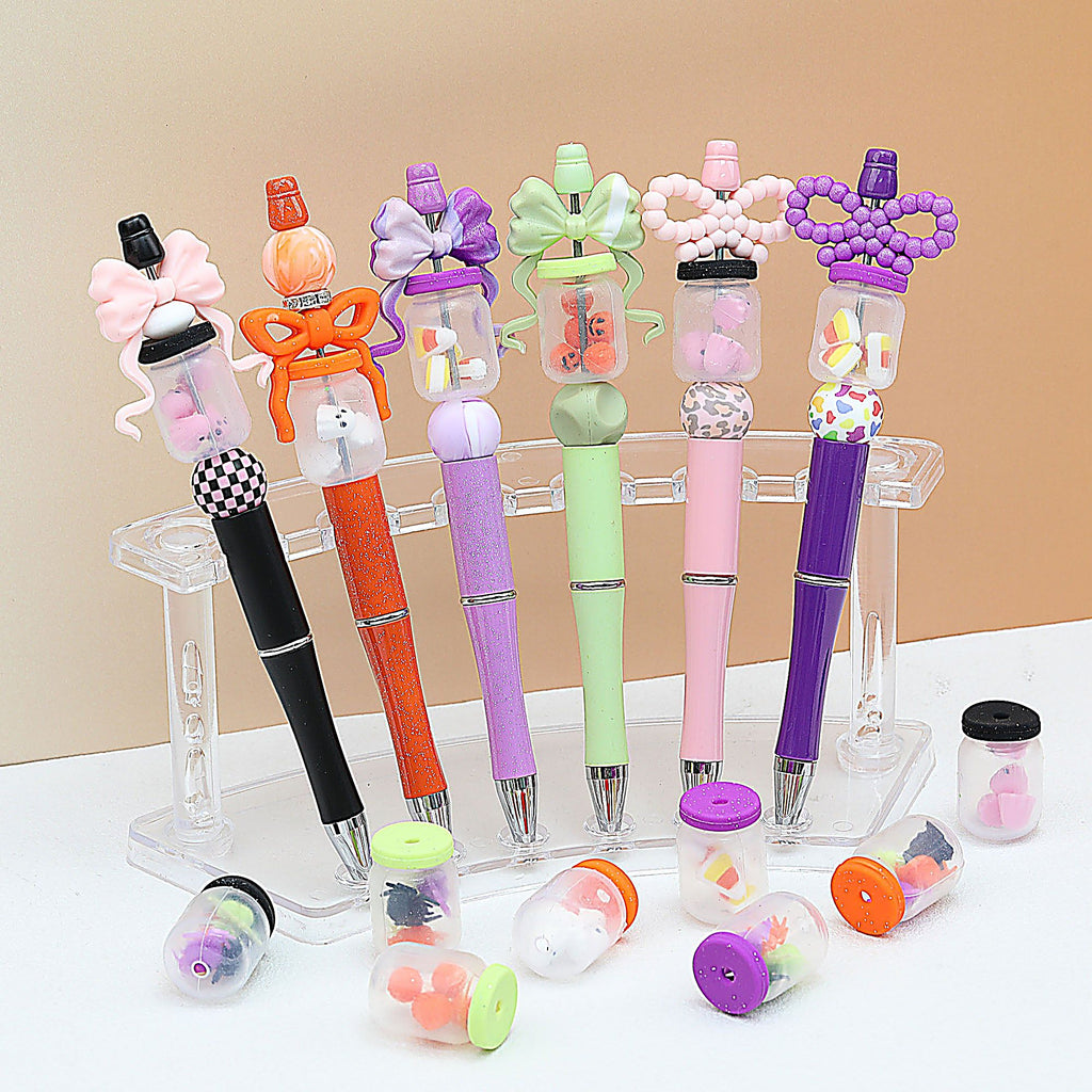 Halloween 3D Glitter Bottle Silicone Focal Beads 20Pcs