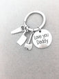 Alloy Handyman Tool Round Tag Keychain Polished Silver Metal 19