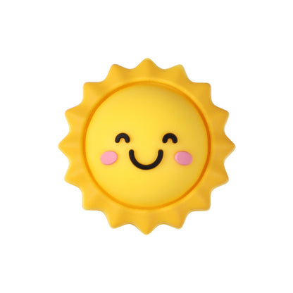 Silicone 3D Focal Beads Smiling Sun Rainbow Flowers Holding Flower Charm 20Pcs 13