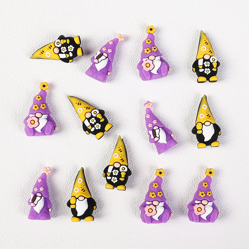 3D Flower Bee Dwarf Silicone Focal Beads 20 pcs 3