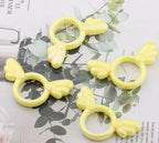 UV Color Plated Solid Color Varied Sakura Angel Wings Acrylic Beads 2pcs 15