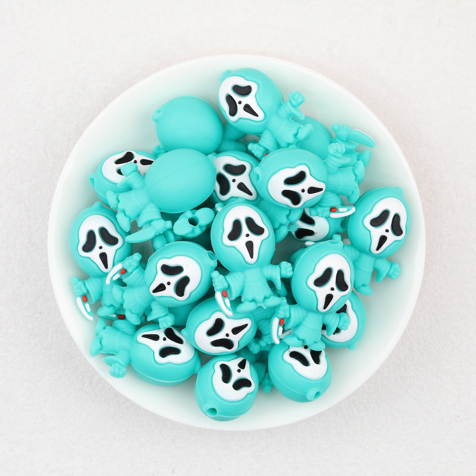 3D Halloween Colored Grimace Silicone Focal Beads 20Pcs  6