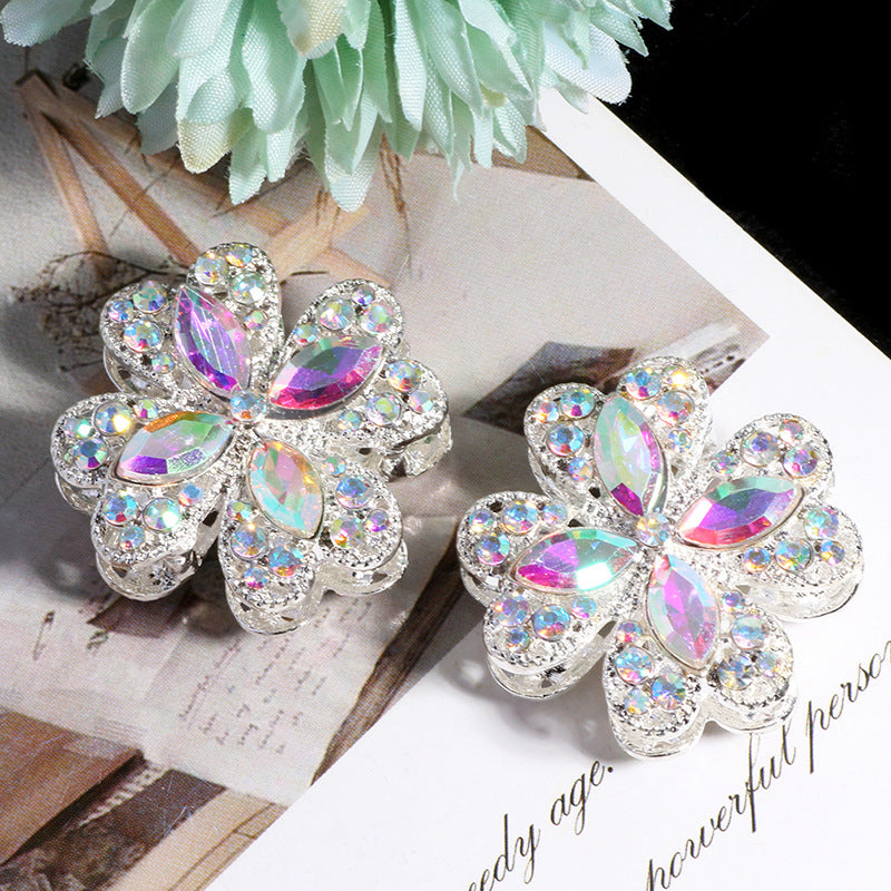 Alloy Clover Rhinestone Beads 30mm Fancy Decorative Charms 3pcs 15