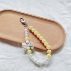 Acrylic Beaded Bow Keychain Colorful Glossy Pearl Accents 7
