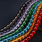 Color Transparent Glass Beads 4mm Vibrant Round Smooth 98pcs