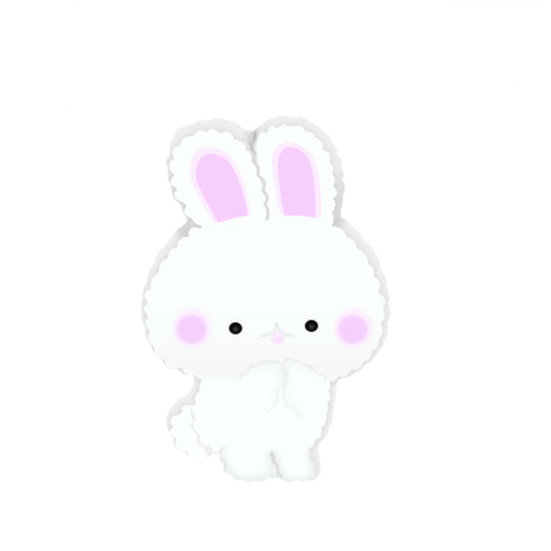 Silicone Focal Beads Rabbit Pastel Cheeks Detailing 10pcs 5