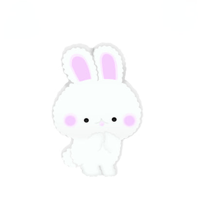 Silicone Focal Beads Rabbit Pastel Cheeks Detailing 10pcs 5