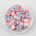 3D Pink Makeup Bag Silicone Focal Beads 20pcs