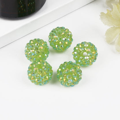 Bubblegum Ball Rhinestone Beads 12mm Multicolor Sparkle 50pcs 13