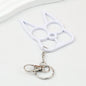 Self Defense Keychain Cat Shape Zinc Alloy Two Finger Grip 2pcs - white