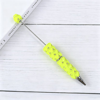 Beadable Plastic Pen with Colorful Heart and Rhinestone Design 4