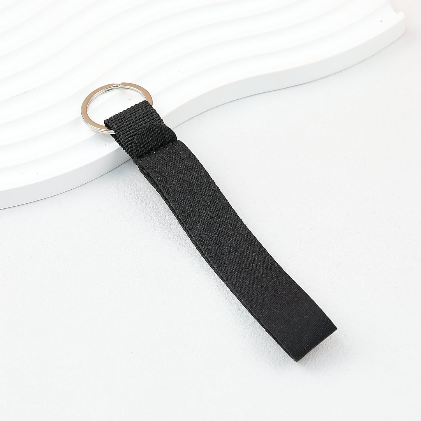 Neoprene Wristlet Keychain Comfortable Soft Loop 135mm - Black