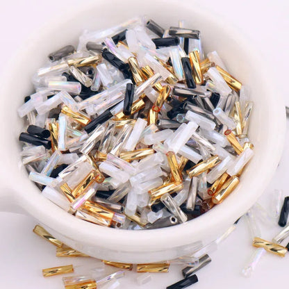Plating Metallic Color Twisted Bugle Glass Beads 6mm 2500pcs 35