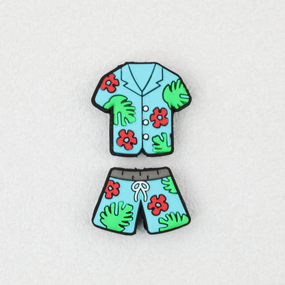 Summer Floral Pattern Shirt Silicone Focal Beads 20 pcs 6