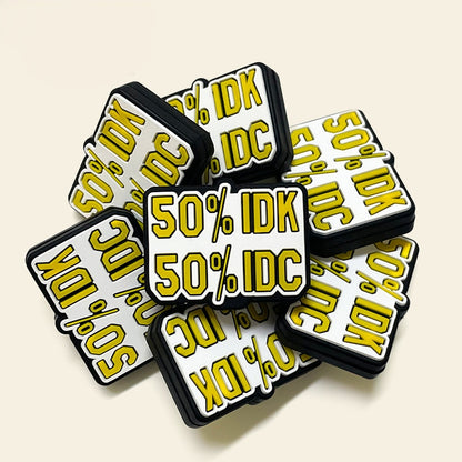 Silicone Focal Beads Geometric Design Yellow Text 20pcs