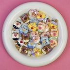 Adorable Animal Ice Cream Resin Beads Glossy Pastel Colors 10pcs