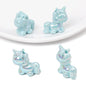 Painted Unicorn Acrylic Beads 25x26mm Pastel Iridescent Shine 4pcs 15