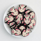 Colorful Animal Character Silicone Focal Beads 20pcs