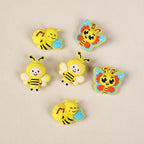 Silicone 3D Focal Beads Bee Butterfly Cheerful Faces Vibrant Colors 2