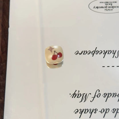 Square Acrylic Beads 16mm Hello KT Bun Creamy Dessert Motifs 10pcs 4