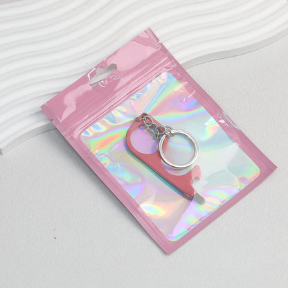 Zip Lock Bags 10.5x15cm Holographic PE Plastic Clear Window 50pcs