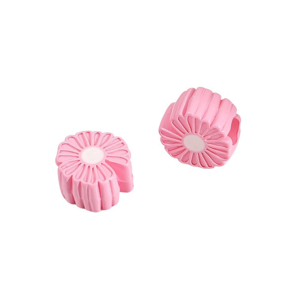 Bright Daisy Acrylic Flower Beads 14mm Round Shape 20pcs 3