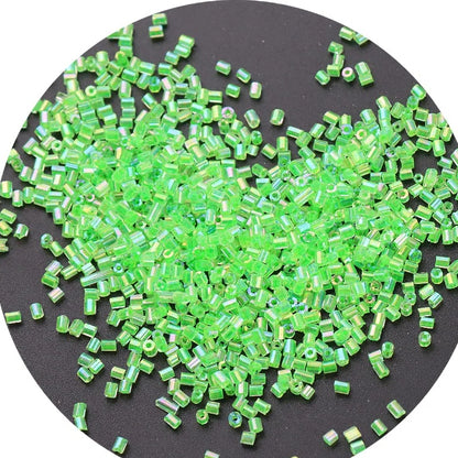 Iridescent Seed Bugle Glass Beads 3mm Mixed Colors 3000pcs 15