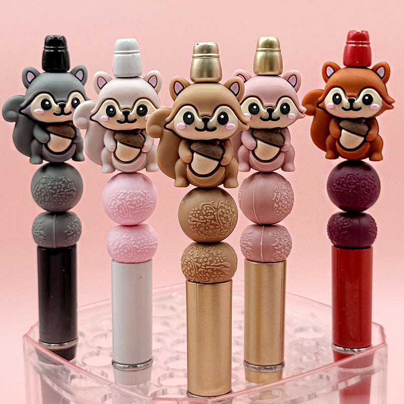 3D Squirrel Silicone Focal Beads Cute Animal Design 20pcs