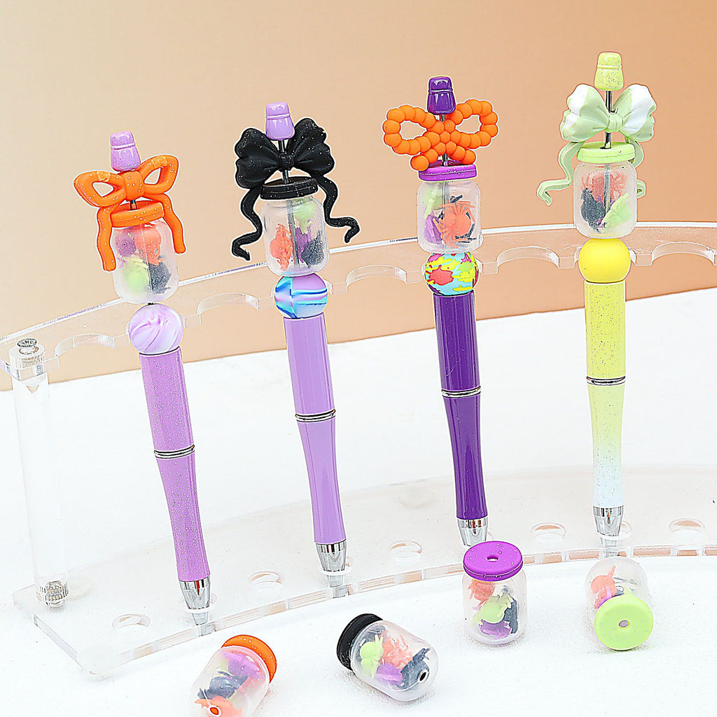 Halloween 3D Glitter Bottle Silicone Focal Beads 20Pcs