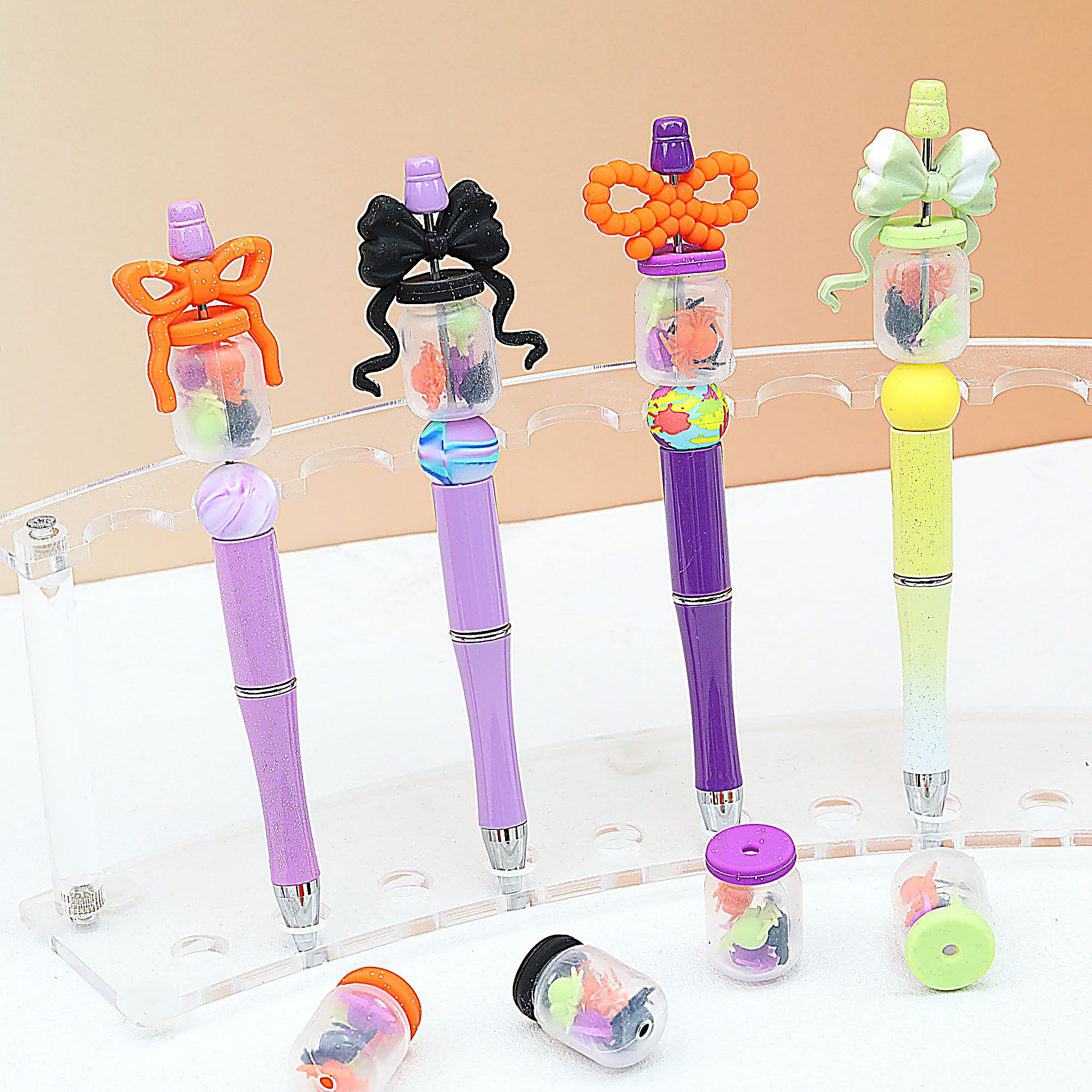 Halloween 3D Glitter Bottle Silicone Focal Beads 20Pcs