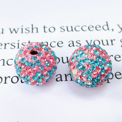Colored Clay Ball Rhinestone Beads 16mm Glass Glaze 20pcs 13
