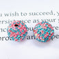 Colored Clay Ball Rhinestone Beads 16mm Glass Glaze 20pcs 13