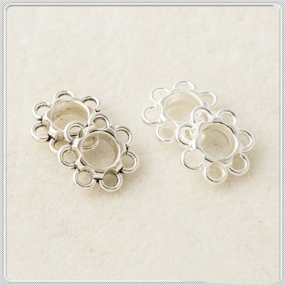 Alloy Flower Spacer Beads 11mm Multi-Hole Tibetan Style 100pcs