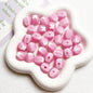 Frosted Round Acrylic Beads 16mm Bicolor White Cross 10pcs 5