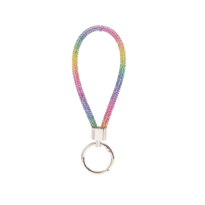 Diamond Wristlet Keychain Metal Flexible Loop Multiple Colors 6